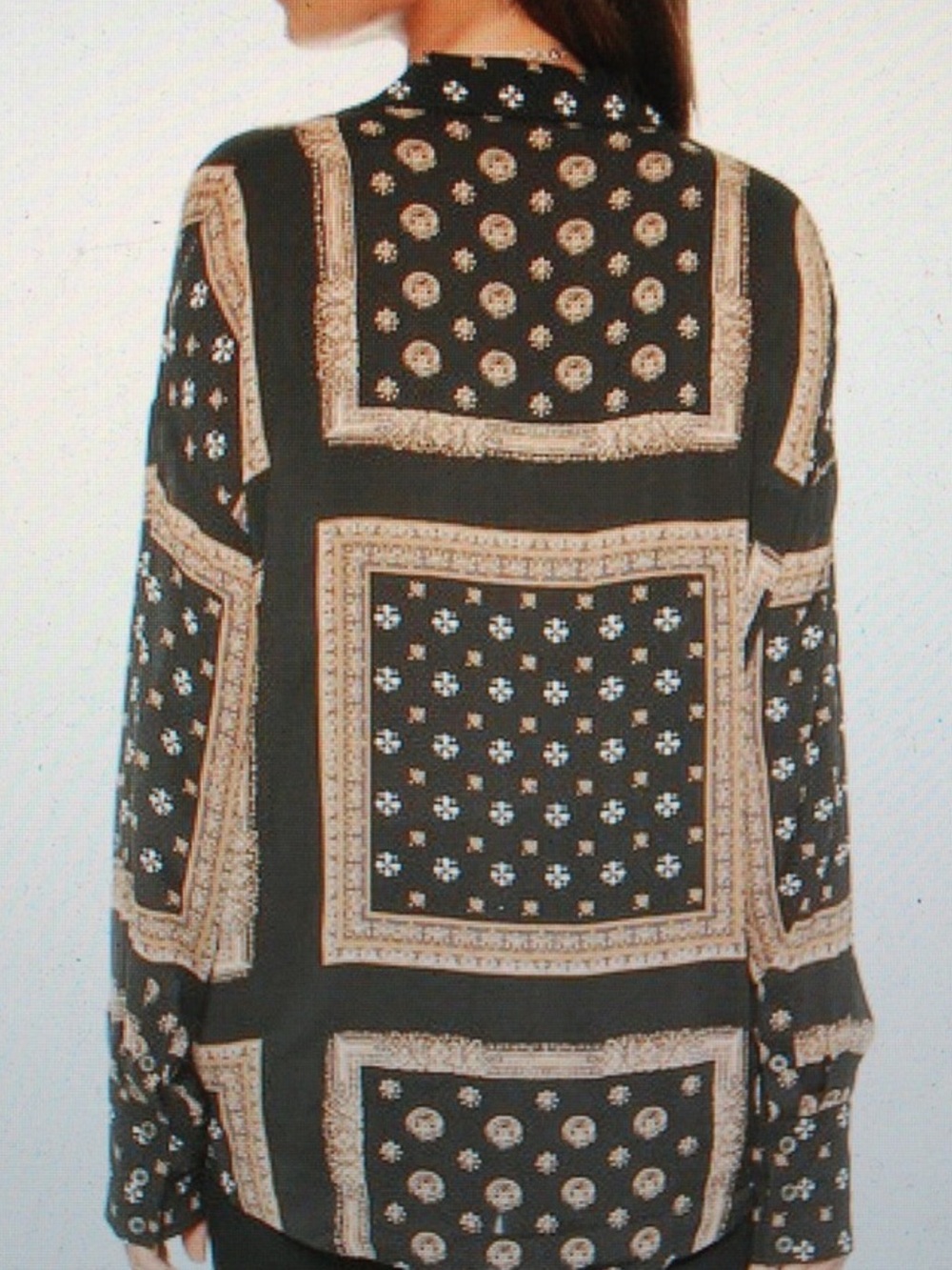 Free People Little Secrets Scarf Print Shirt (Days Of Our Lives) Size M - Picture 2 of 7